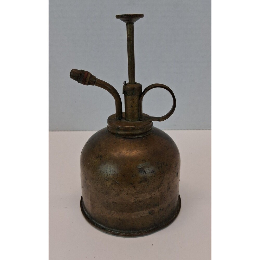 VTG Brass Plant Mister Sprayer Oil Can IGC Hong Kong 8 oz Pump Brass Decor Works